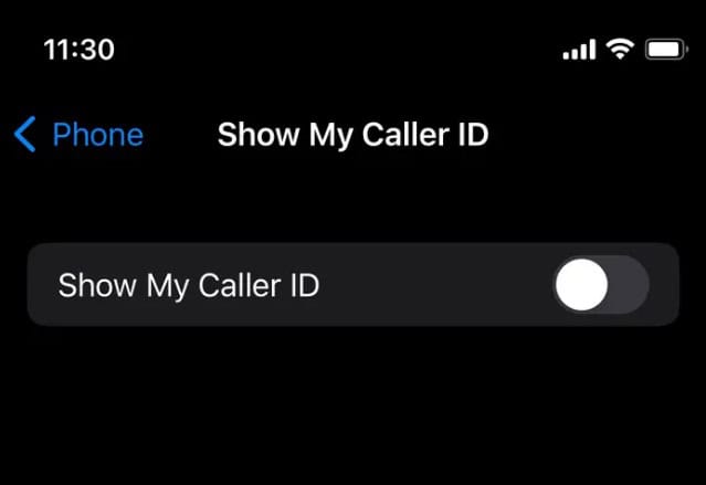 إيقاف تشغيل معرف المتصل