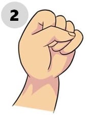 قبضة مع الإبهام وقفل جميع الأصابع