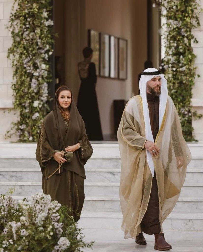 الأمير هاشم بن الحسين وزوجته السعودية فهدة أبو نيان