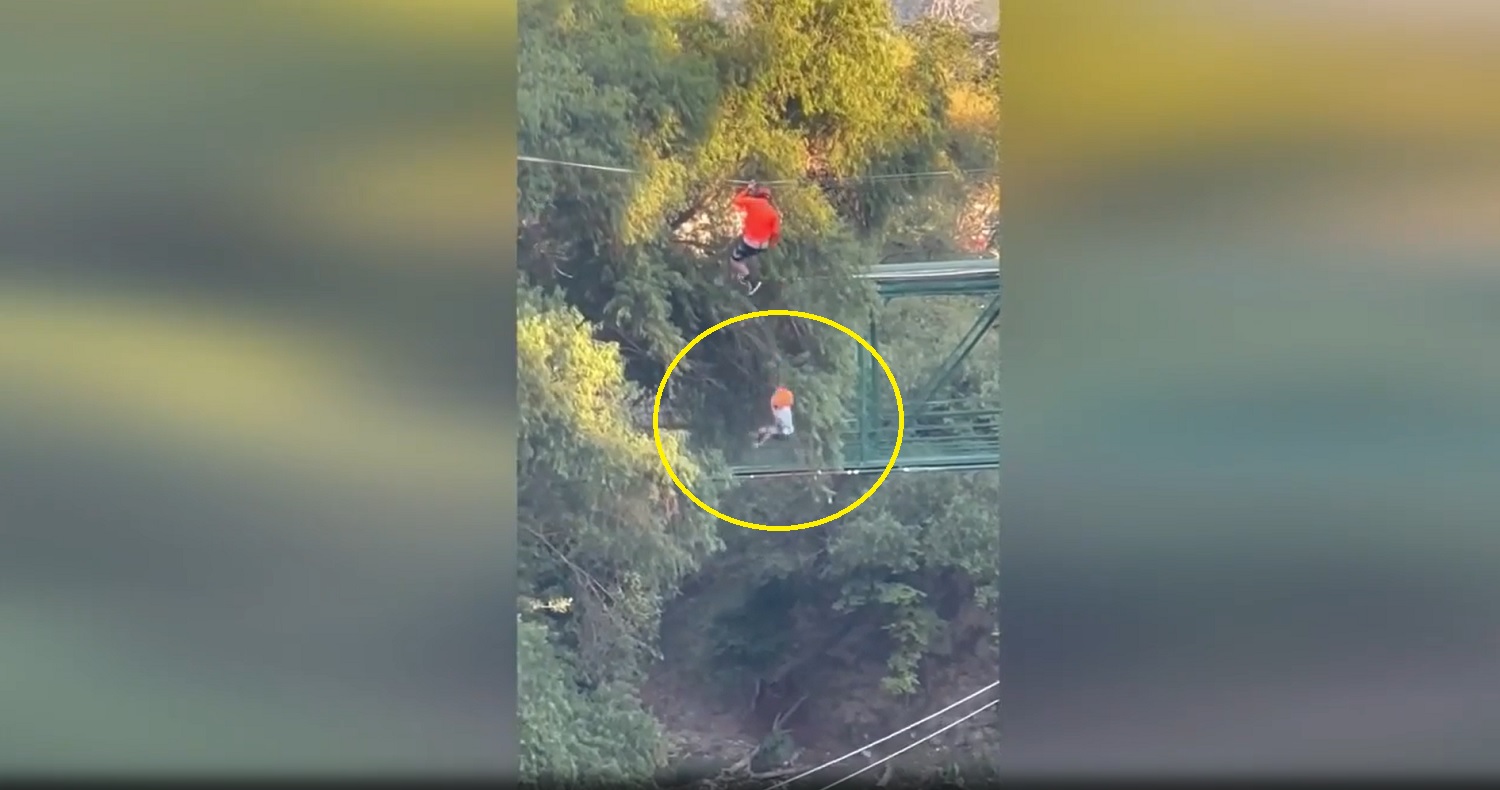سقوط طفل من ارتفاع 40 قدماً من حبل الإنزلاق الطائر في مدينة ملاهي