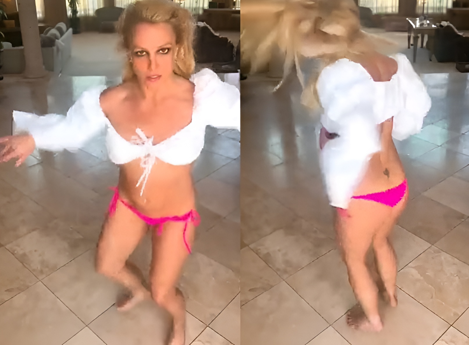 بريتني سبيرز ترقص شبه عارية وتغطي عورتها فقط لإنعاش حسابها على "تويتر" (فيديو)