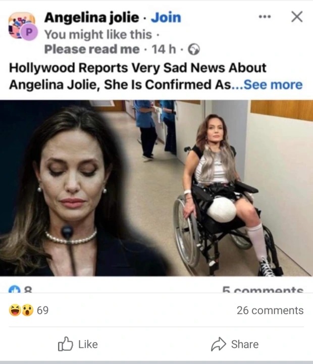تم التقاط وجه أنجلينا جولي على صورة شانتيل