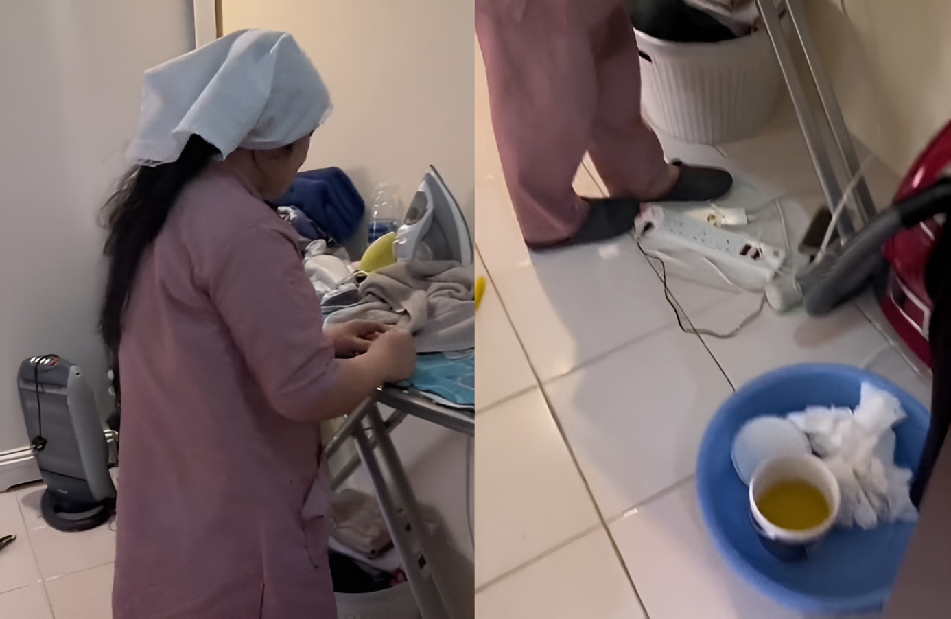 سيدة كويتية تفضح عاملتها المنزلية بعد كشف ما تفعله بقمصان نومها باستخدام البول (فيديو)