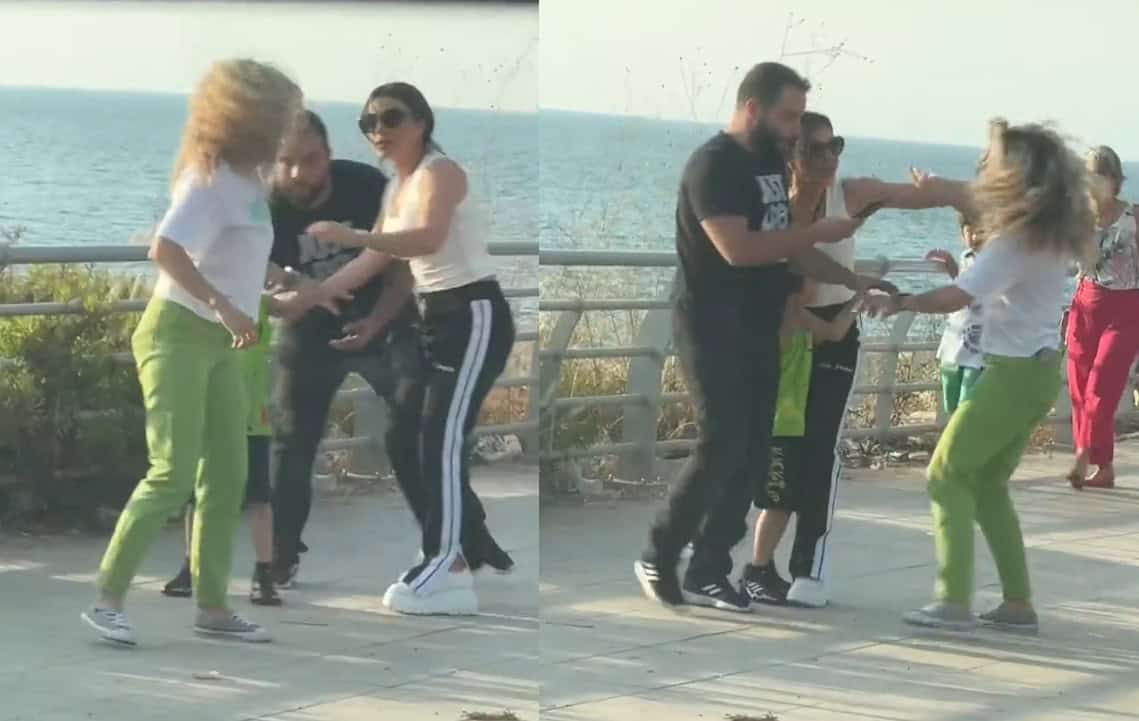 ماغي بوغصن تنقذ طفلاً من تعنيف أمه له