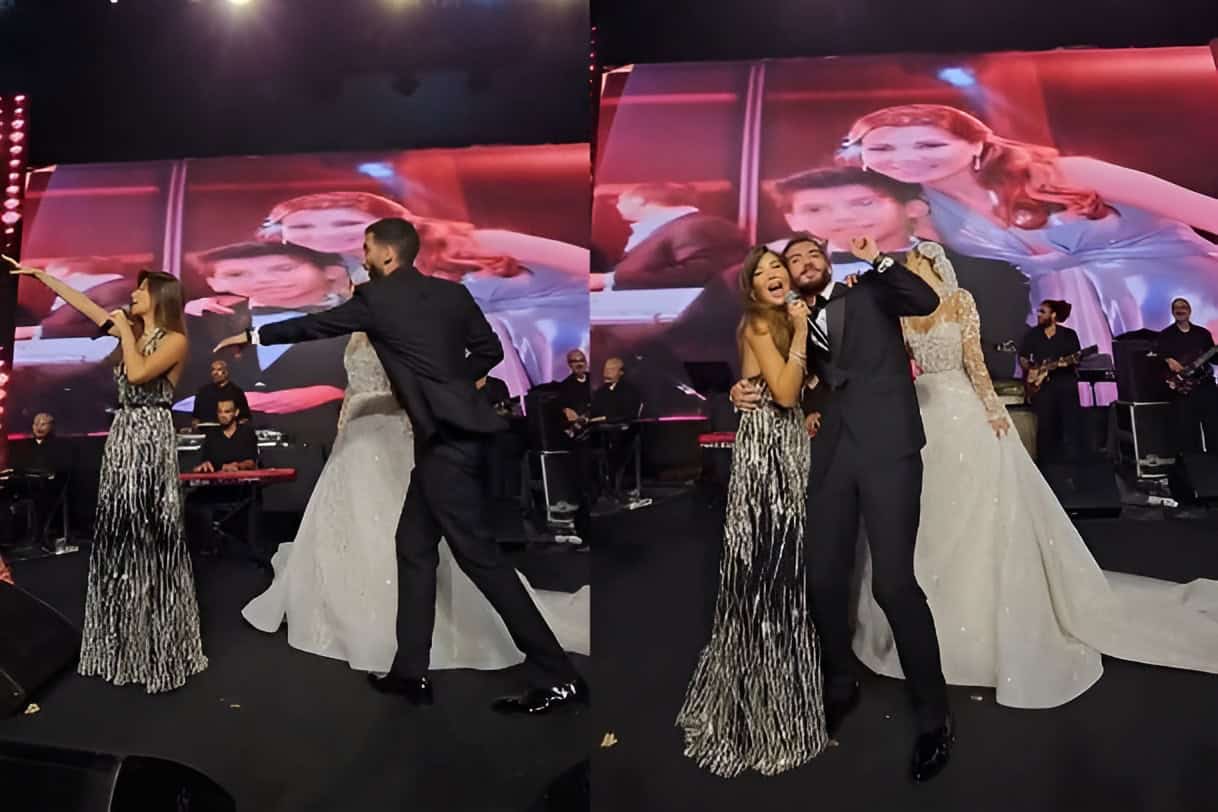 نانسي عجرم في موقف مُحرج في حفل زفاف بسبب ما فعله العريس دون قصد (فيديو)