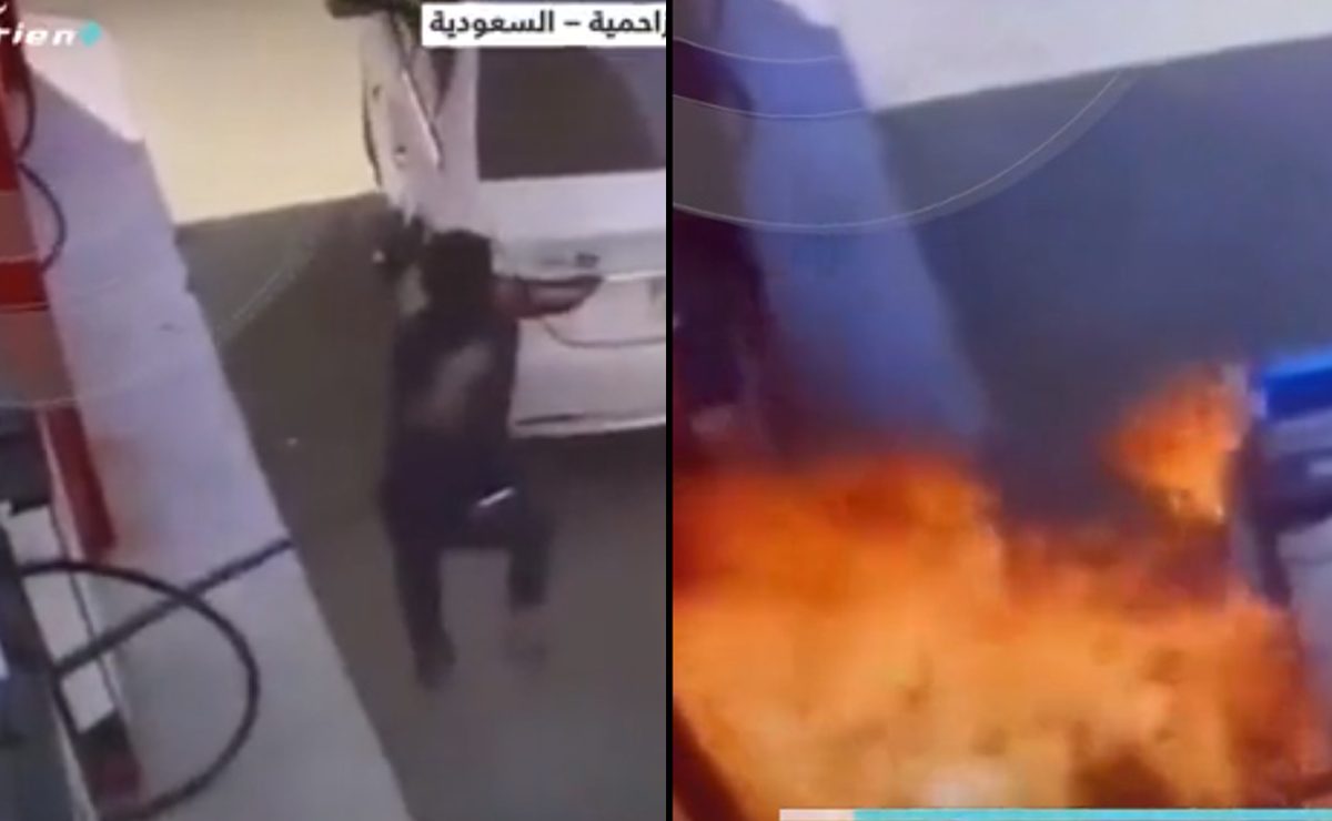 خطأ ساذج من سيدة سعودية يُشعل حريقا مروعا في محطة وقود (فيديو)