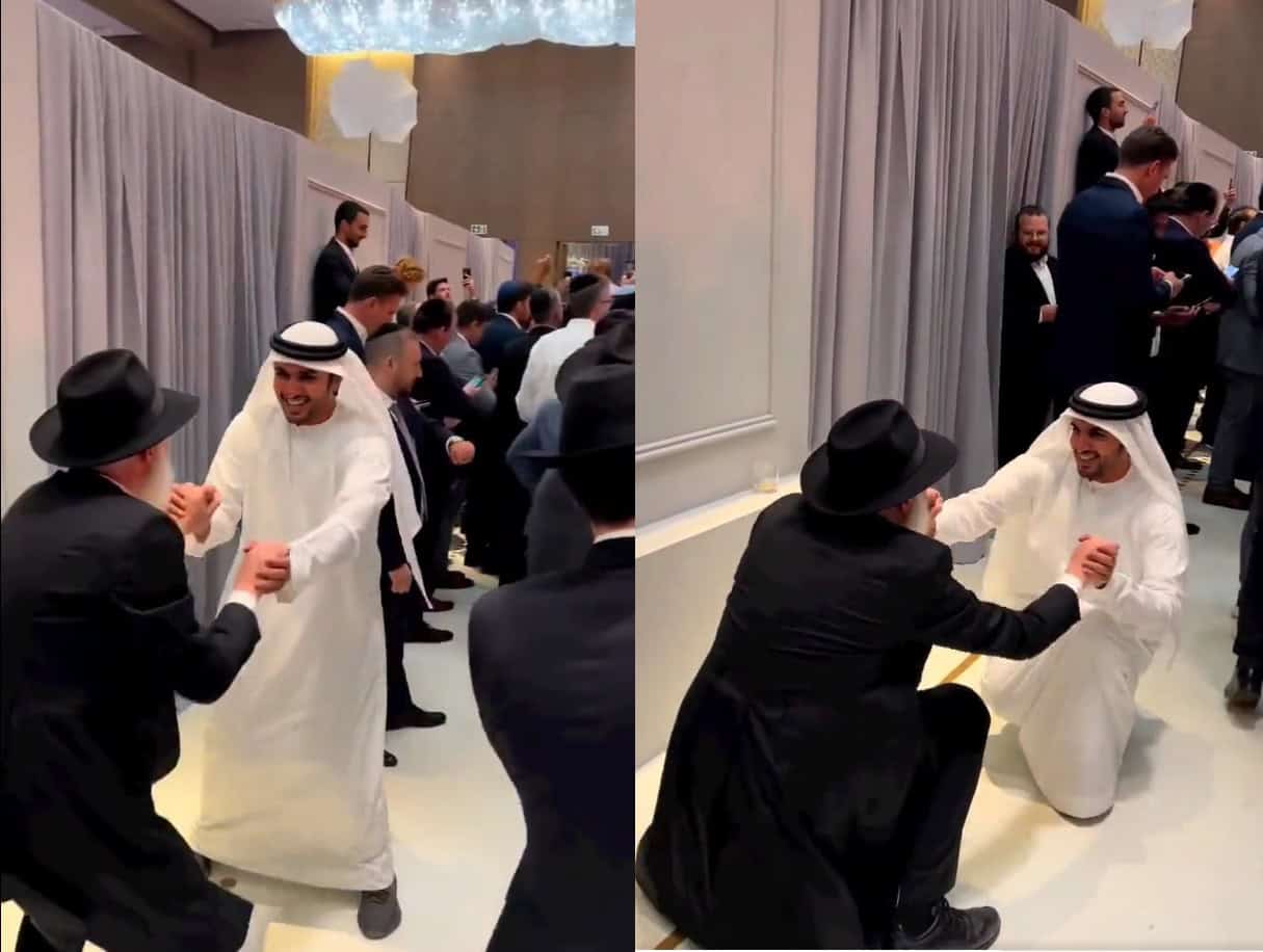 رقص مواطن إماراتي في حفل زفاف حاخام إسرائيلي في أبوظبي