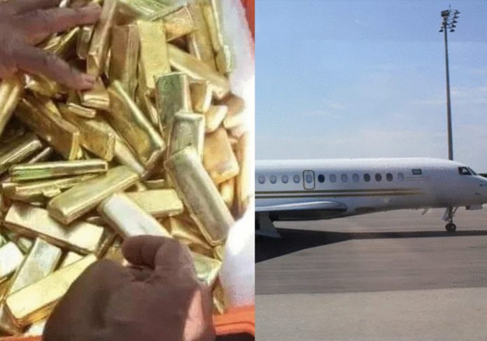 صور الذهب المضبوط على متن طائرة زامبيا القادمة من مصر