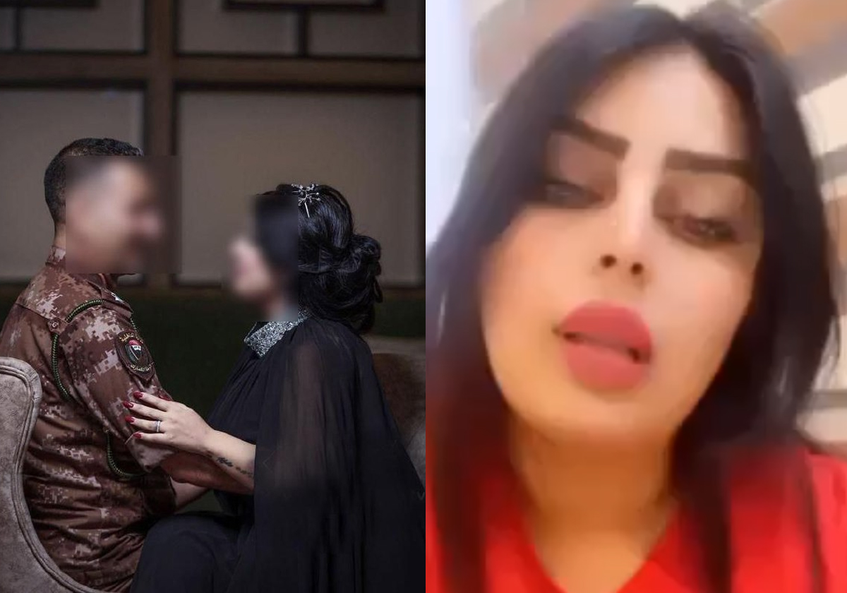 فيديو مثير لزوجة ضابط عراقي تسبب له بصدمة عمره ويستنفر وزير الداخلية
