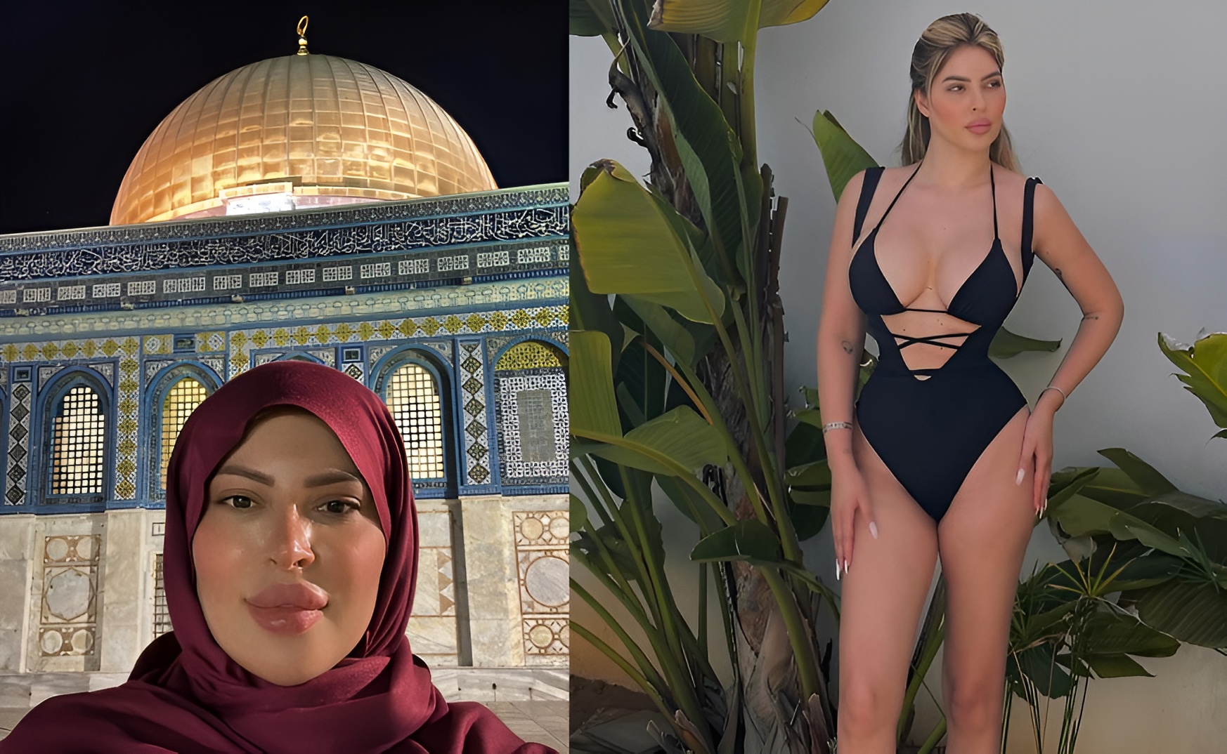 مريم الدباغ ترتدي الثوب الفلسطيني والحجاب في المسجد الأقصى