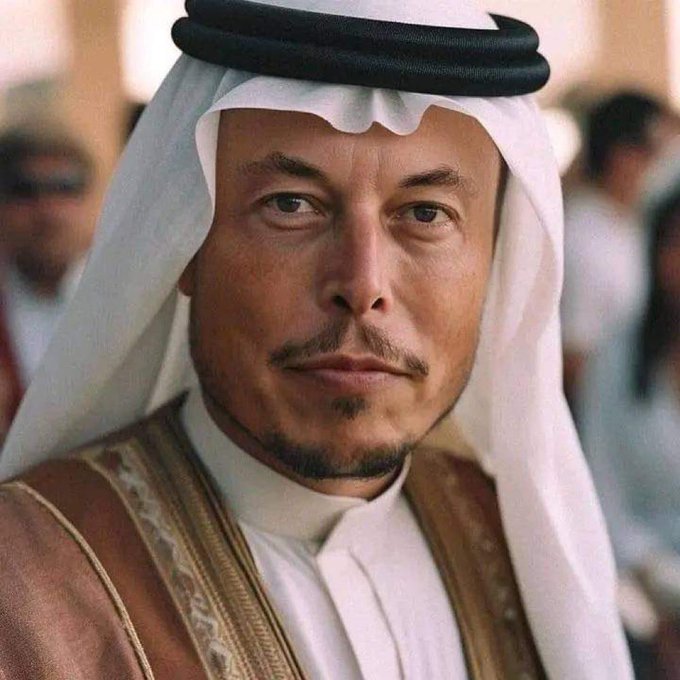 نعت مغردون الملياردير وهو مرتديا الزي الخليجي بـ "الشيخ إيلون ماسك"