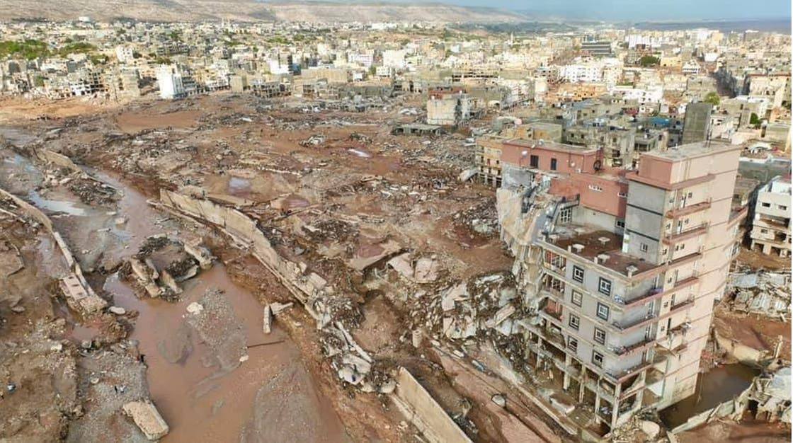 فيضانات وانهيارات جراء إعصار دانيال في درنة