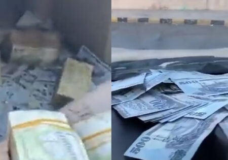 فيديو صادم لابن قيادي حوثي يستعرض كميات مهولة من الأموال داخل سيارته