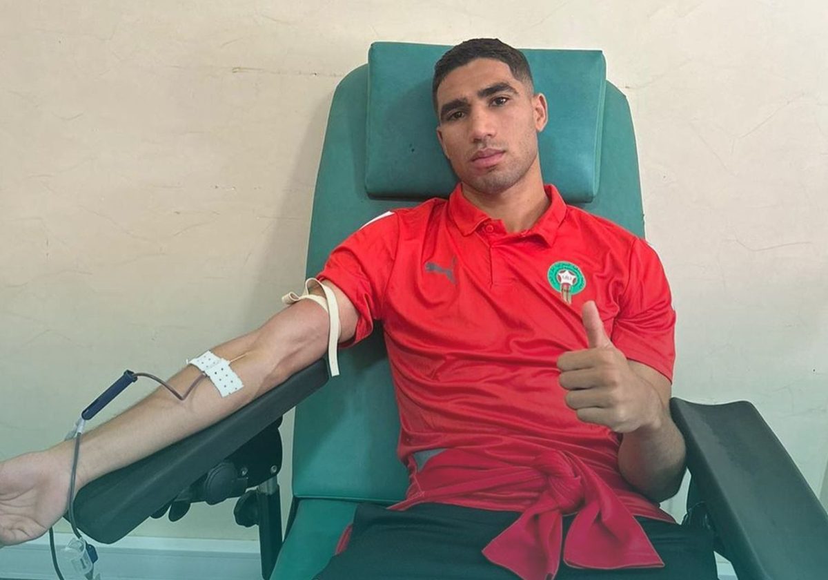 لاعب منتخب المغرب أشرف حكيمي يتبرع بالدم لصالح ضحايا الزلزال