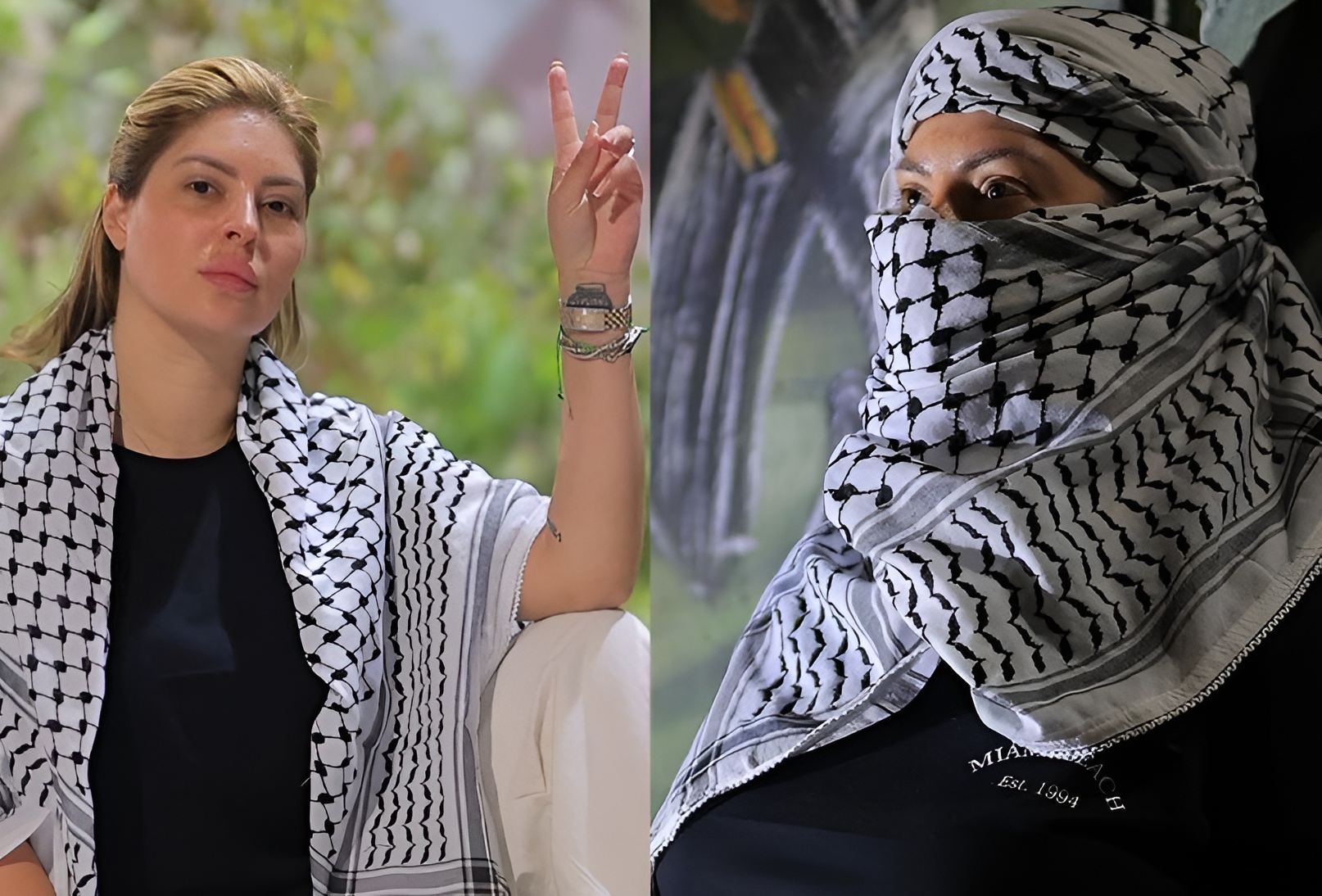 مريم الدباغ ترتدي الكوفية الفلسطينية وتعلنها "أصبحت أماً هناك"! (فيديو)