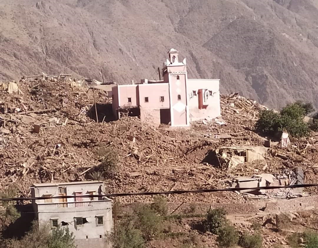 مسجد قرية دوار امرزكان بقي ولم يتأثر من زلزال الحوز في المغرب