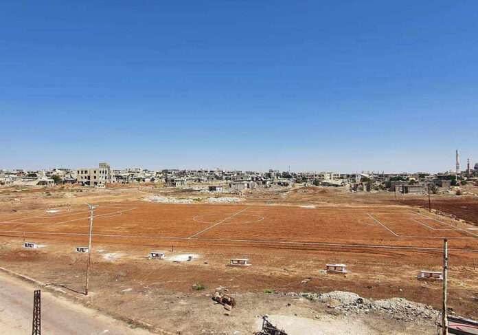ستاد “سانتياغو بيرنابيو” في سوريا.. ملعب كرة قدم في حماة يثير سخرية واسعة