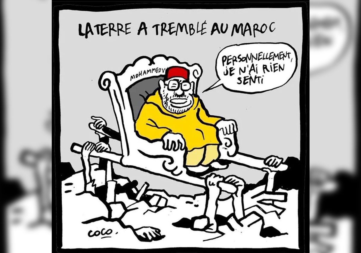 نشرت الصحيفة الفرنسية رسما كاريكاتوريا ساخرا من الملك محمد السادس