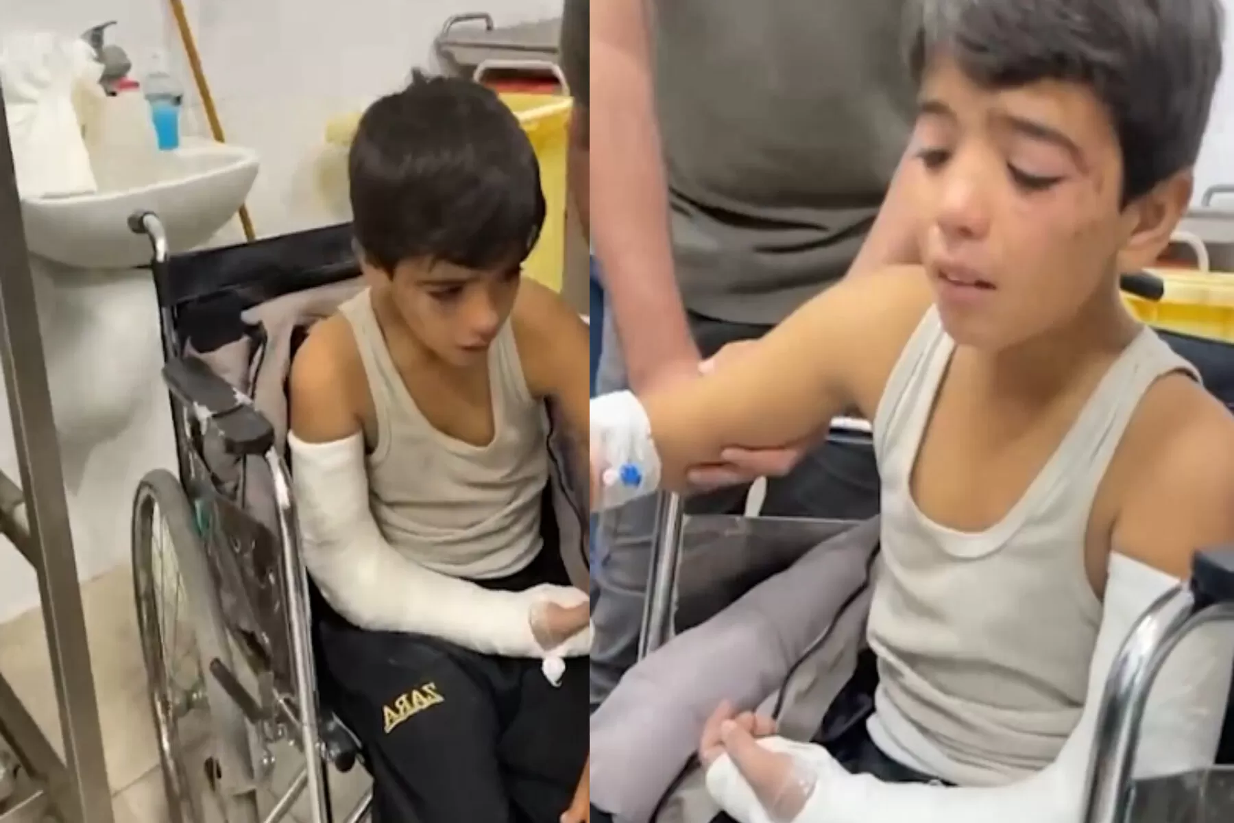 فيديو مُبكي لطريقة توديع طفل فلسطيني جثمان شقيقه بعد استشهاده