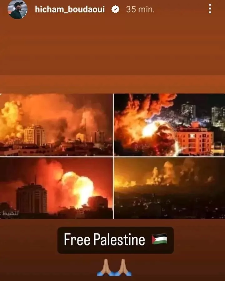 منشور الجزائري هشام بوداوي الذي تضامن فيه مع فلسطين