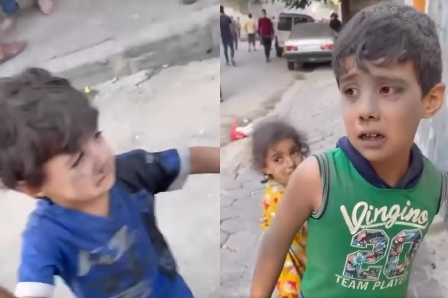 طفل فلسطيني يبحث عن شقيقه