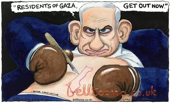 كاريكاتير ساخر من نتنياهو