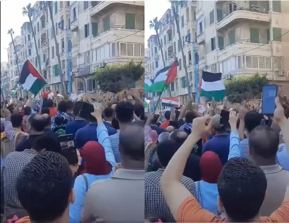 مصريون يتظاهرون نصرة لغزة