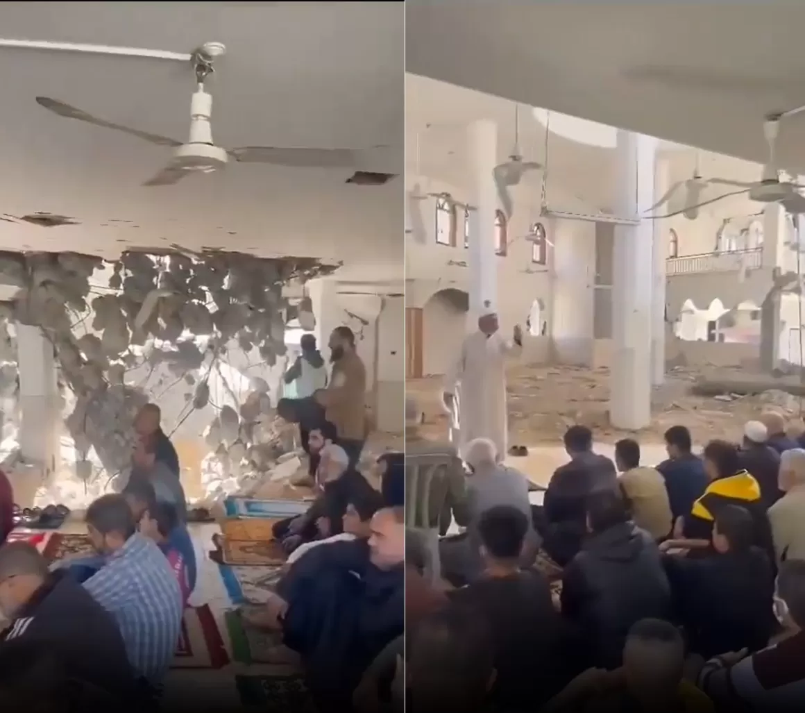 أداء صلاة الجمعة في مسجد بغزة رغم قصفه
