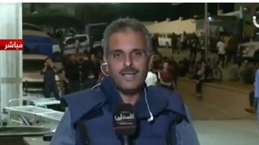 مراسل تلفزيون فلسطين الشهيد محمد أبو حطب قبل ساعات من استشهاده