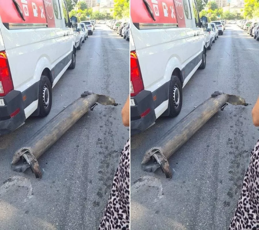 شظية من الصواريخ التي أطلقتها المقاومة على تل أبيب