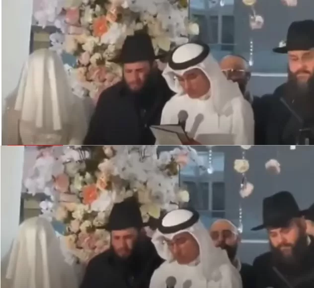 صورة مأحوذة من الفيديو المتداول لزواج إماراتية وحاخام إسرائيلي