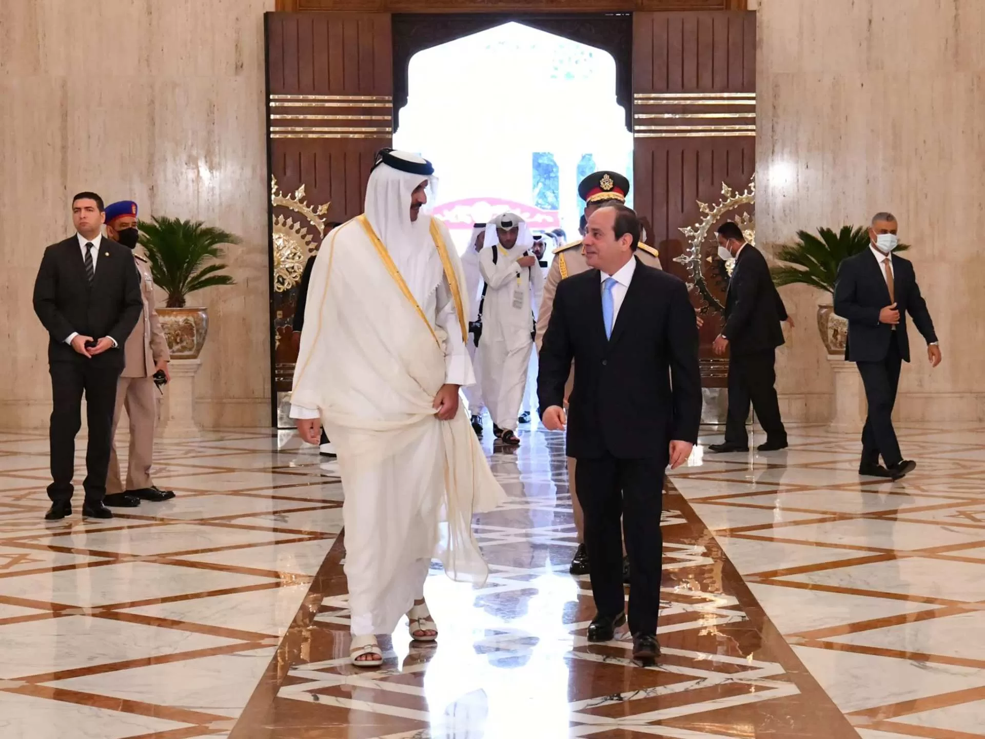 لقاء أمير قطر مع السيسي