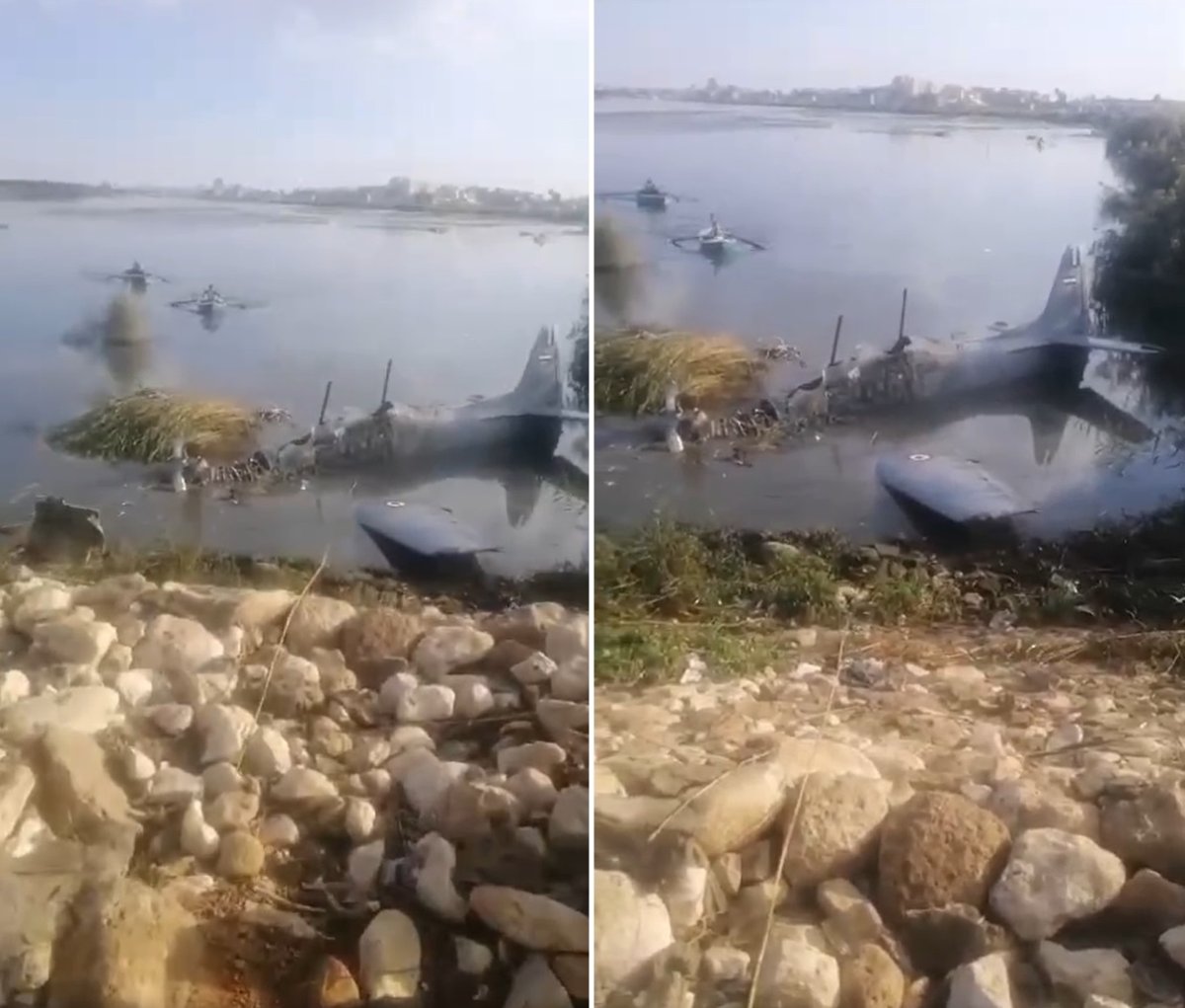 سقوط طائرة تابعة للجيش المصري في مجرى قناة السويس
