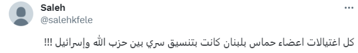حساب باسم "صالح" ينتقد خطاب أمين عام حزب الله حسن نصرالله