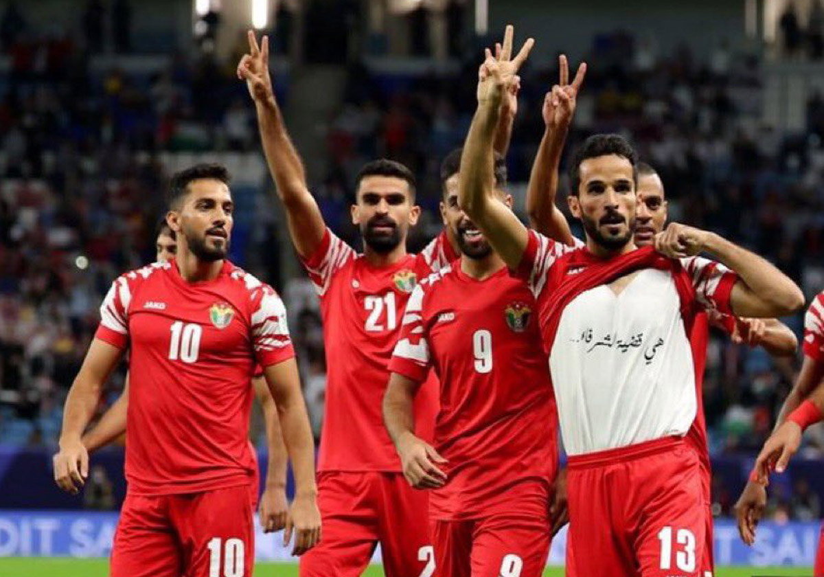 تضامن محمود المرضي لاعب منتخب الأردن مع فلسطين