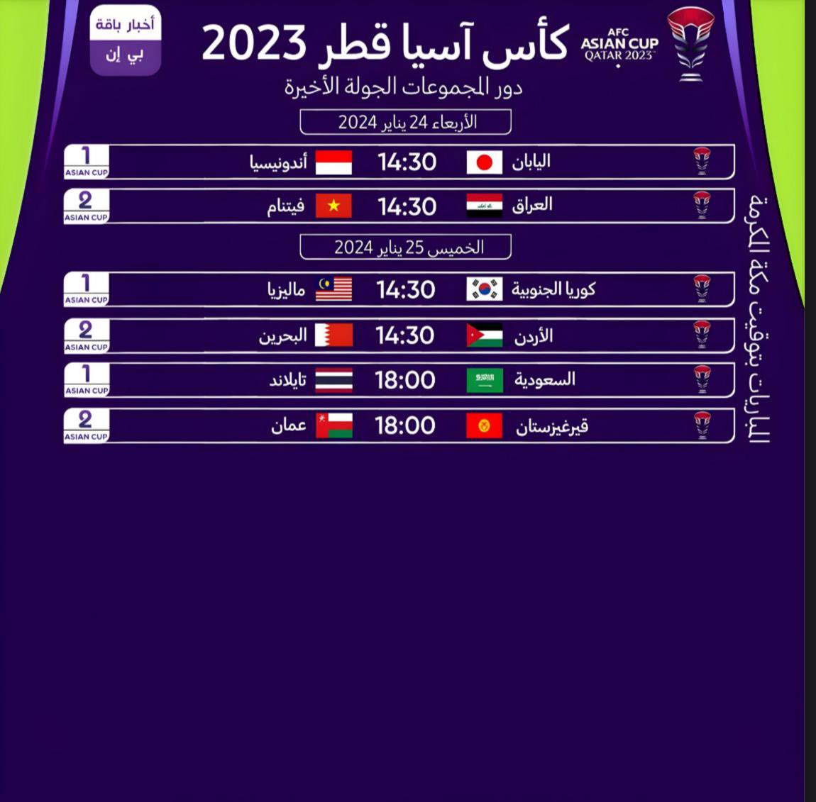 مباريات كأس آسيا 2024