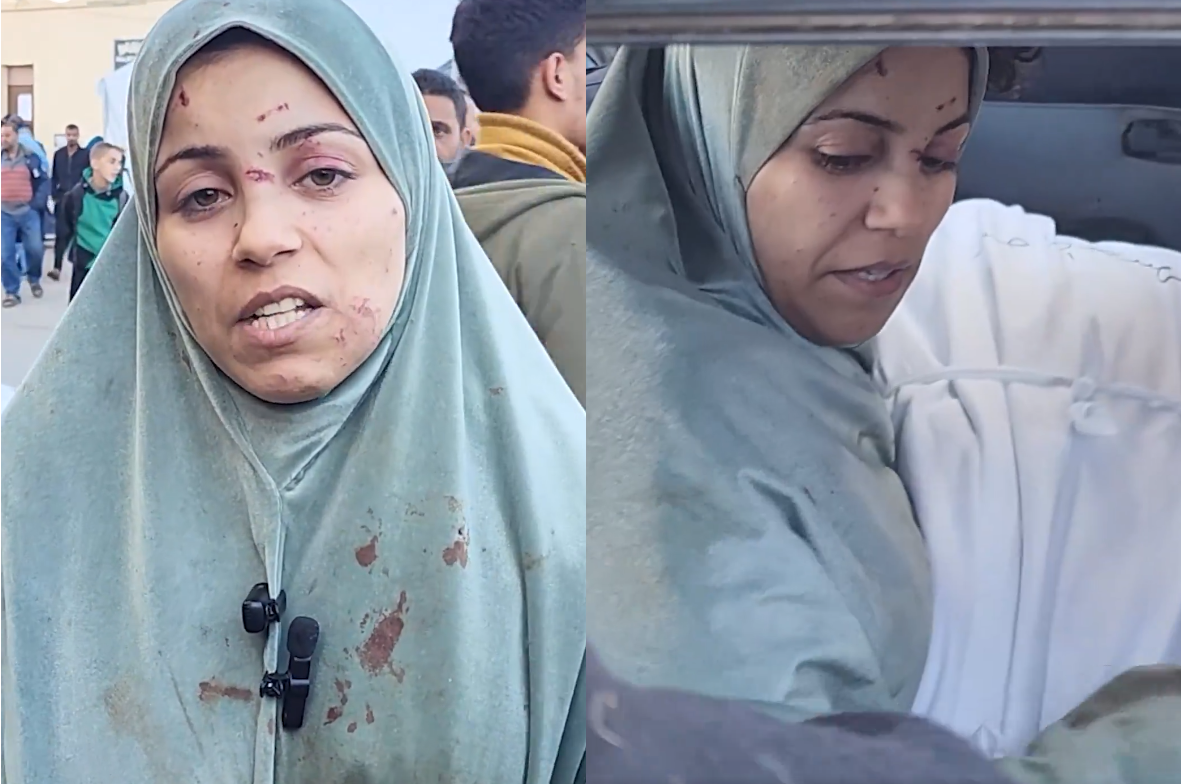 شهادة مروعة لناجية من جنود الإحتلال في غزة الذين أدخلوا الكلاب البوليسية إلى المنزل وتم إخراجهم إلى شارع صلاح الدين وهي تحمل جثة ابنها
