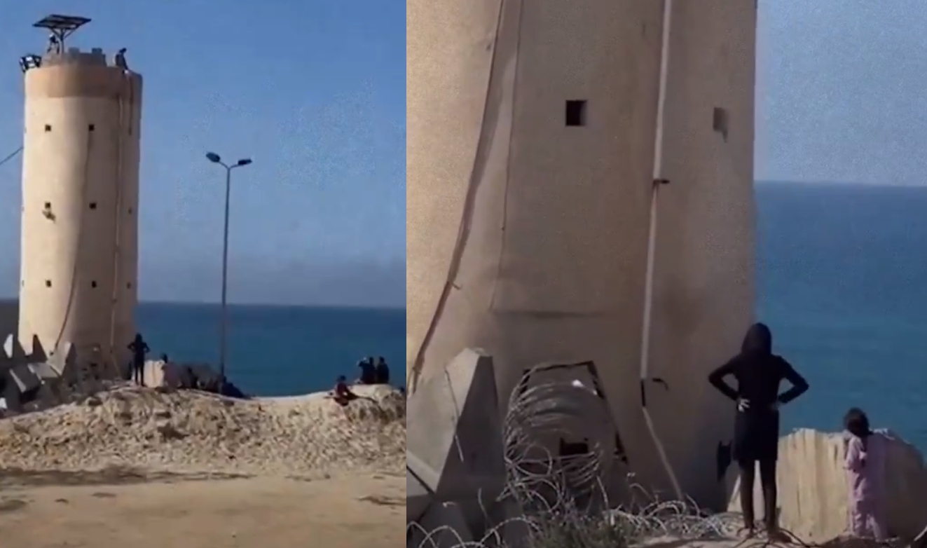 طفلة فلسطينية تترجى جنديا مصريا ليرمي لها "بسكويتا" تسد به جوعها