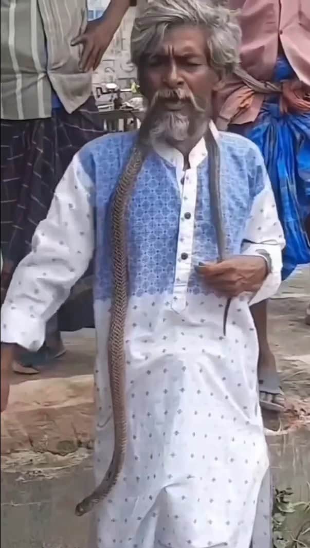 ساحر أفاعي يتعرض للدغة كوبرا 