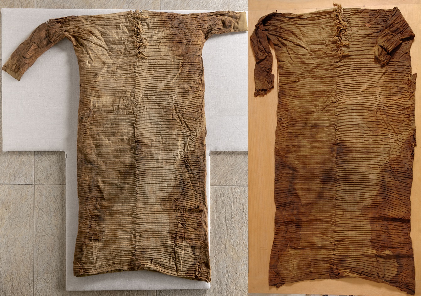 قميص النبي محمد كما زعمت بعض الحسابات لكنه في الحقيقة رداء معروض في المتحف المصريّ في مدينة تورينو الإيطاليّة