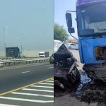 حادث سير تسبب به سائق شاحنة متهور يسير عكس السير في سلطنة عمان