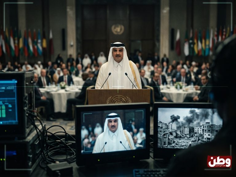 أمير قطر ينتقد إسرائيل من منبر الأمم المتحدة.. وتصريح إسرائيلي يثير عاصفة: «هدف مشروع للموساد» تصريح للصحفي الإسرائيلي أتيلا شومفلبي أثار جدلاً بعد حديثه عن إمكانية تحول أمير قطر الشيخ تميم بن حمد إلى «هدف مشروع للموساد»، عقب كلمته أمام الأمم المتحدة بشأن غزة.
